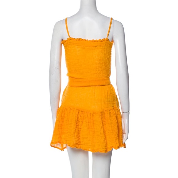 Lisa Marie Fernandez Orange Linen A-Line Mini Dress SZ S - Picture 3 of 3